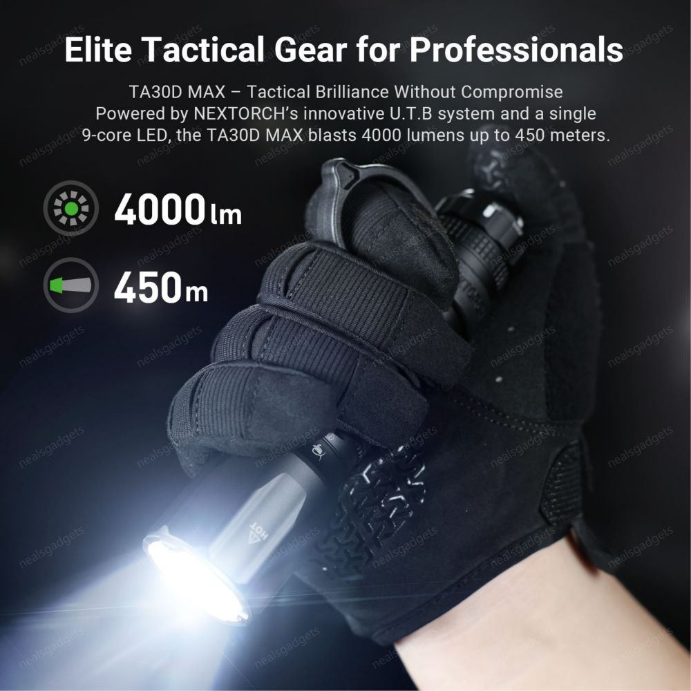 NEXTORCH TA30D MAX One-Step-Strobe Tactical & Search Flashlight - 4000 Lumens - Image 3
