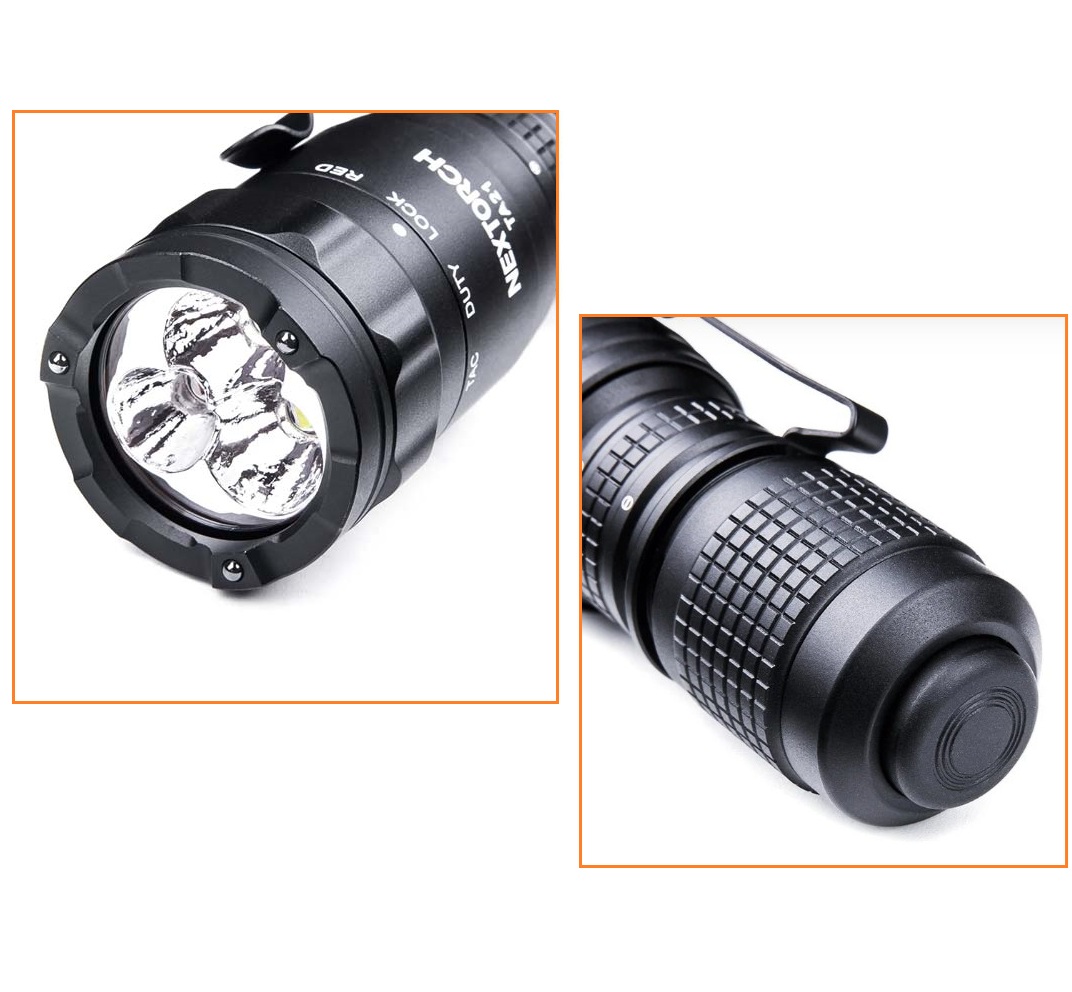 NEXTORCH TA21 Pocket Carry Tactical Flashlight Set | Red & White Light - 1300 Lumens - Image 2