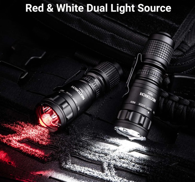 NEXTORCH TA21 Pocket Carry Tactical Flashlight Set | Red & White Light - 1300 Lumens - Image 7