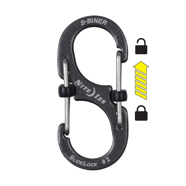 Nite ize S-Biner Slidelock Black medium #3 - moschettone acciaio doppio ingresso- 11 kg (LSB3-01-R6) - Image 3