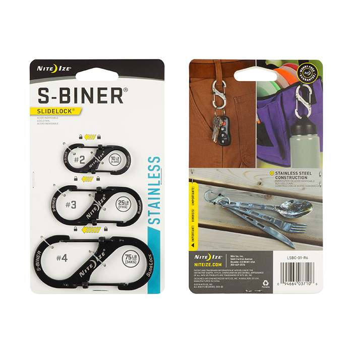Nite Ize S-Biner® SlideLock® Carabiner Black Small #2- Moschettone Acciaio Inox 4,5 kg - Image 2