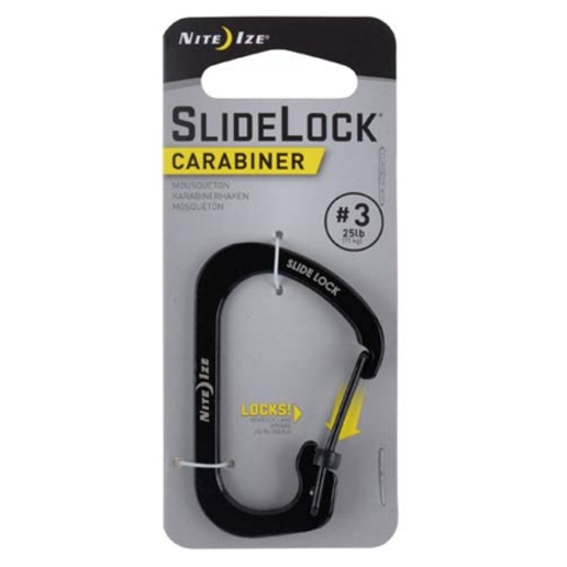 Nite Ize Slide lock carabiner medium black (size 3)