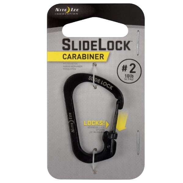 Nite Ize slide lock carabiner black small ( size 2)