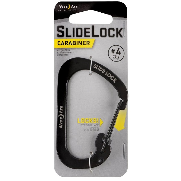 Nite Ize Slide lock carabiner large black (size #4)