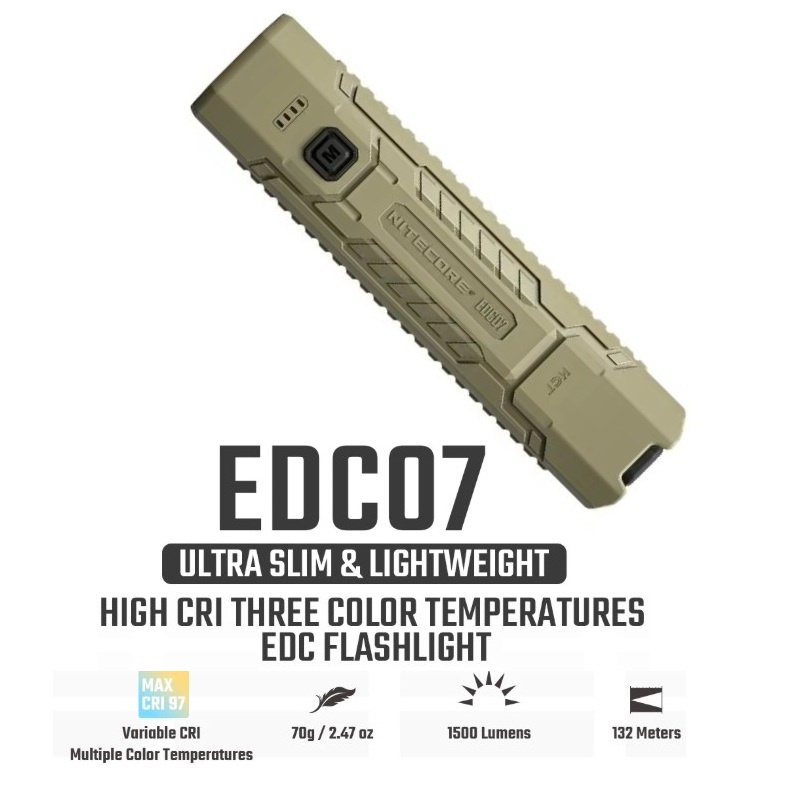 Nitecore - EDC07 - Desert Tan - 1500 lumens