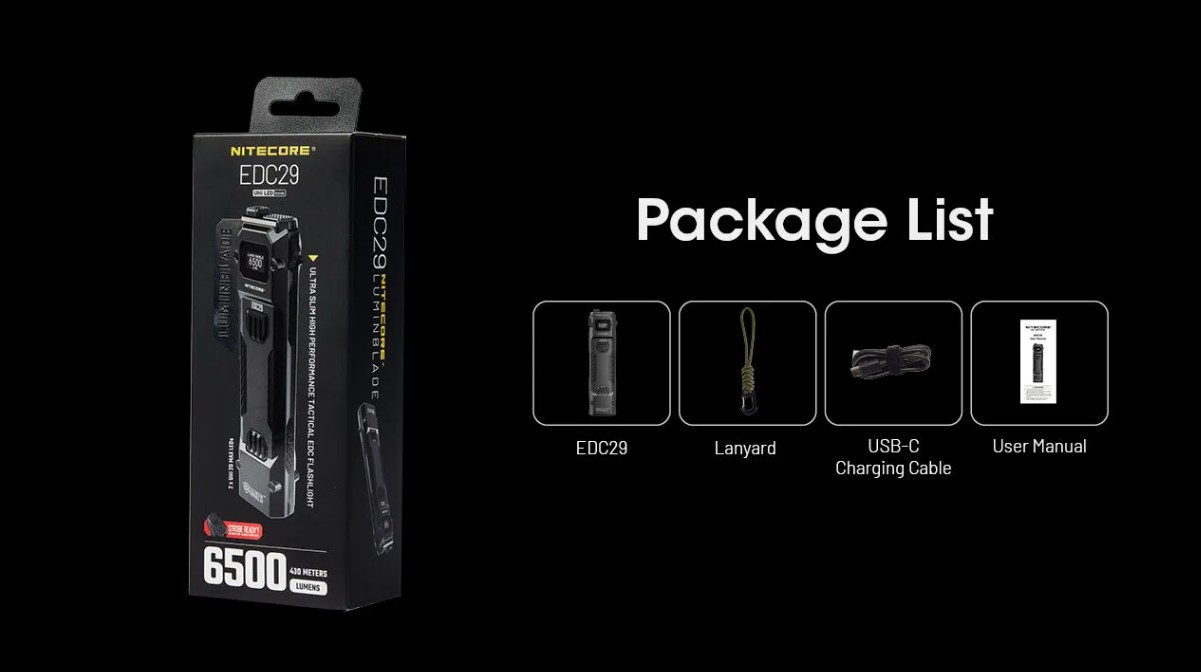 Nitecore EDC29 Tactical Flashlight - Torcia Ricaricabile USB - 6500 lumens e 400 metri - Image 15