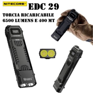 Nitecore EDC29 Tactical Flashlight - Torcia Ricaricabile USB - 6500 lumens e 400 metri