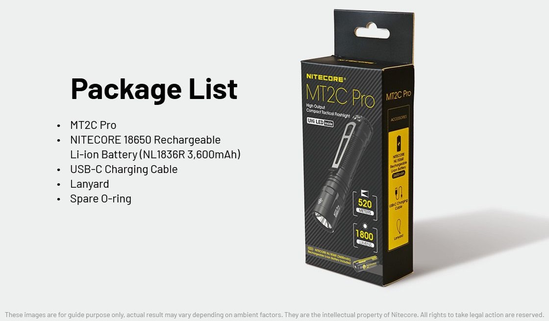 Nitecore - MT2C Pro - 1800 Lumens e 520 metri - torcia a led con batteria ricaricabile - Image 6