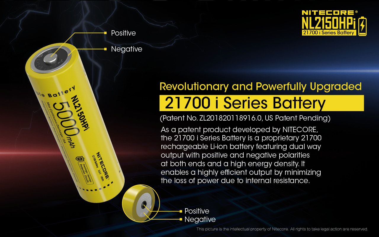 Nitecore - NL2150HPi - Batteria ricaricabile protetta Li-Ion 21700 3.6V 5000mAh 15A - Image 3