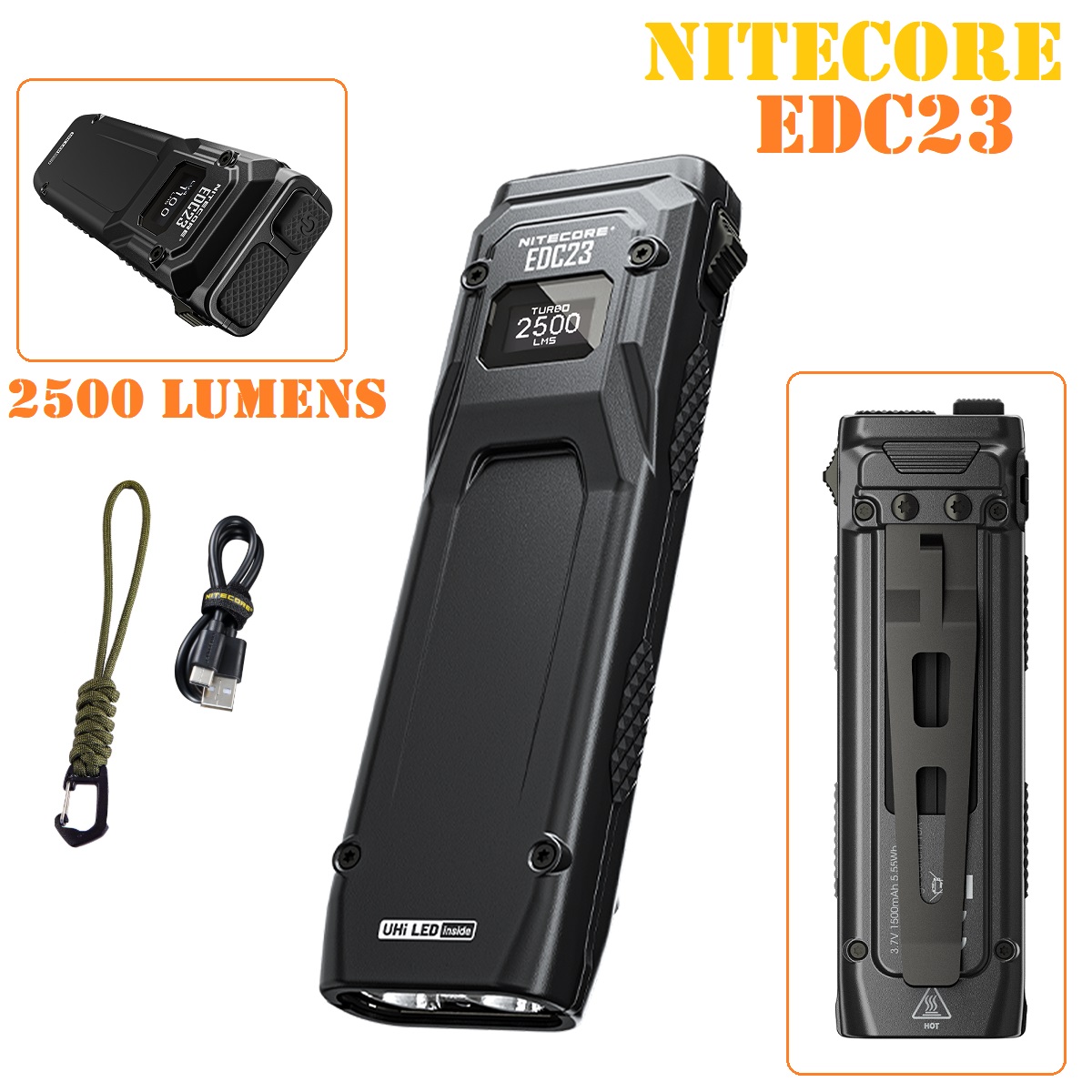 NITECORE EDC23 SABER Ultra Slim Pocket Tactical EDC Flashlight
