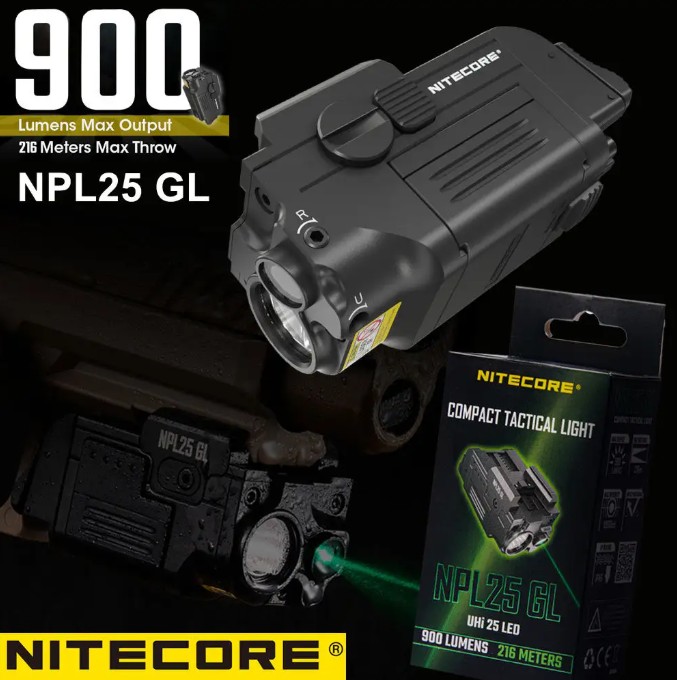 Nitecore - NPL25 GL - Green Laser Tactical Light 900 lumens - 255 metri - ricaricabile - Image 2