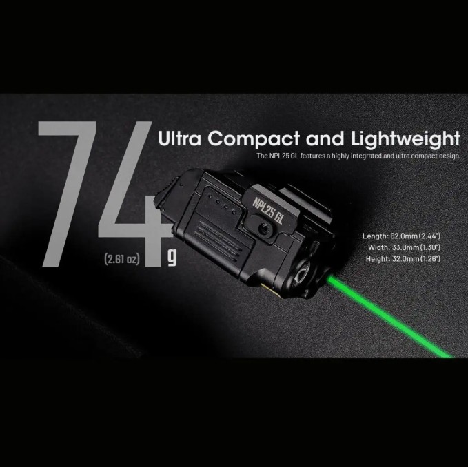 Nitecore - NPL25 GL - Green Laser Tactical Light 900 lumens - 255 metri - ricaricabile - Image 7
