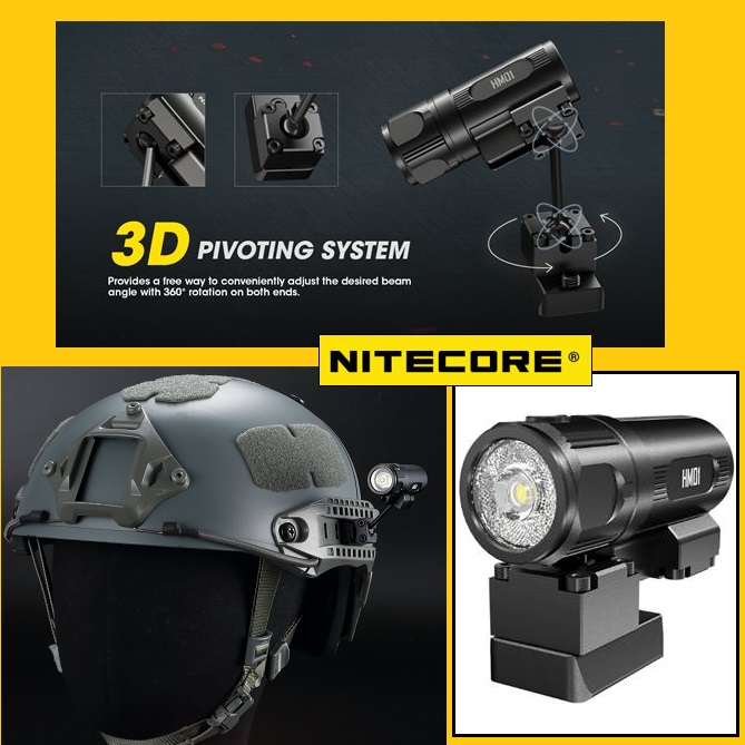 Nitecore HM01 Tactical Helmet Light- Torcia Arc Rails da Elmetto - 320 lumens  