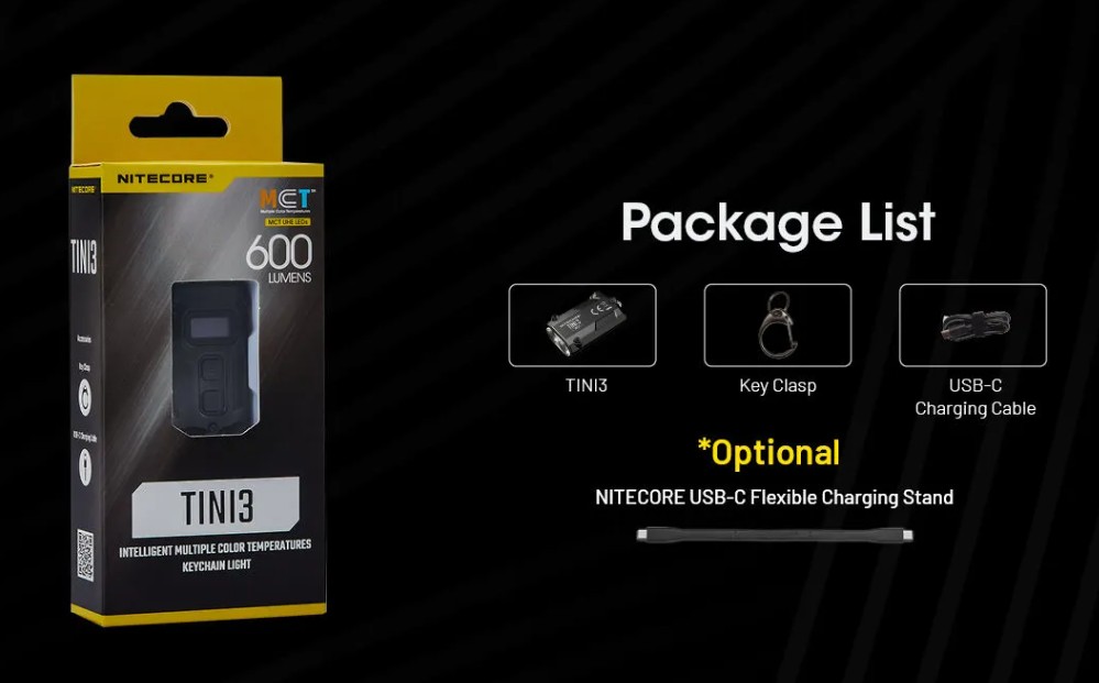 Nitecore - TINI3 MCT - Classic Black - 600 lumens e 90 metri - Torcia Led ricaricabile con temperatura multipla di colore - Image 11