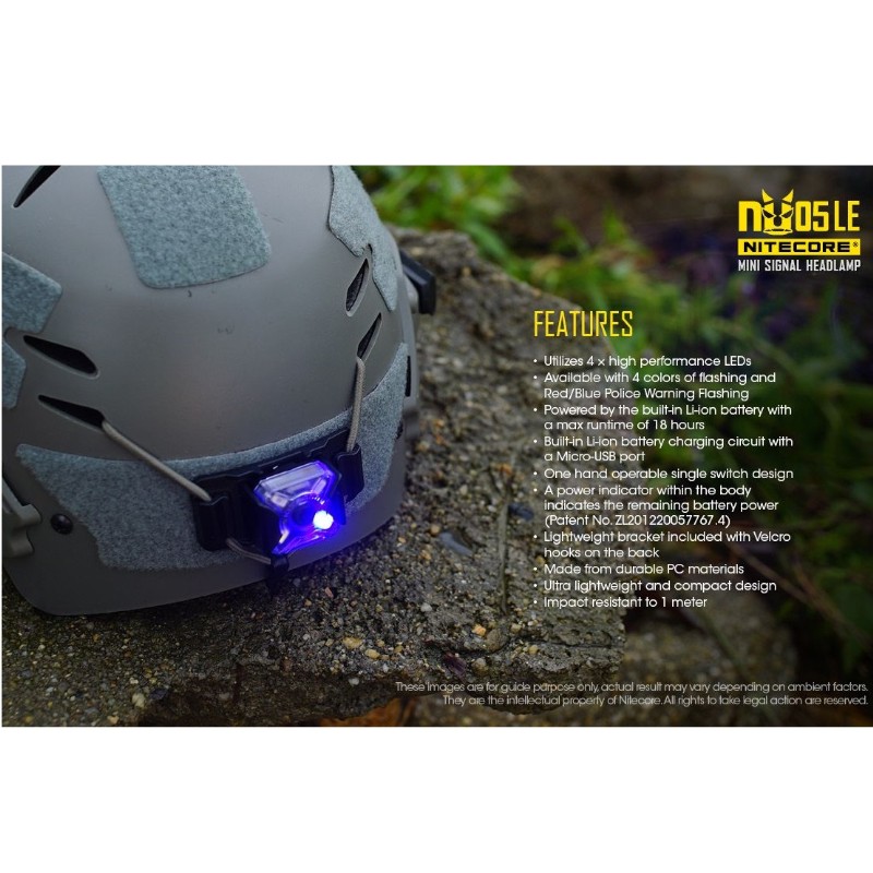 Nitecore NU05 LE - Mini Signal Headlamp - Ricaricabile USB - Torcia RGB per segnalazioni - Image 9