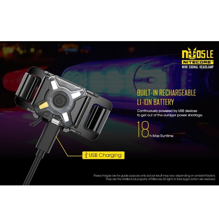 Nitecore NU05 LE - Mini Signal Headlamp - Ricaricabile USB - Torcia RGB per segnalazioni - Image 4