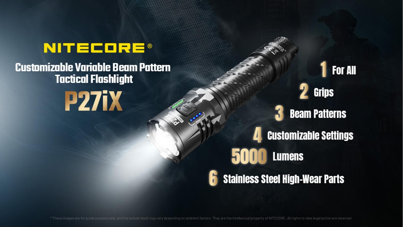 Nitecore - P27iX - Torcia LED Operativa con Fascio Luminoso Variabile - 5000 Lumens e 430 metri - Ricaricabile USB-C - Image 5