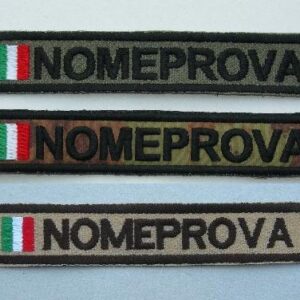 Strisce con nome ricamato + bandiera Italia