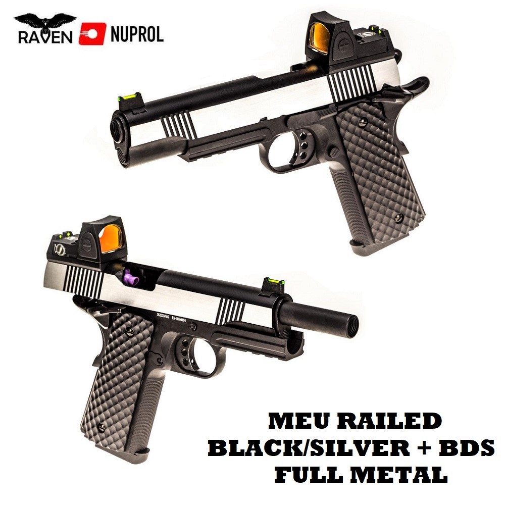 NUPROL RAVEN MEU RAILED BLACK/SILVER + BDS FULL METAL SCARRELLANTE (RGP-02-08-BDS)