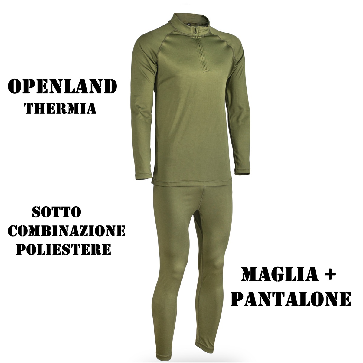 OPENLAND THERMIA SOTTOCOMBINAZIONE POLIESTERE VERDE OLIVA (OPT-18207)