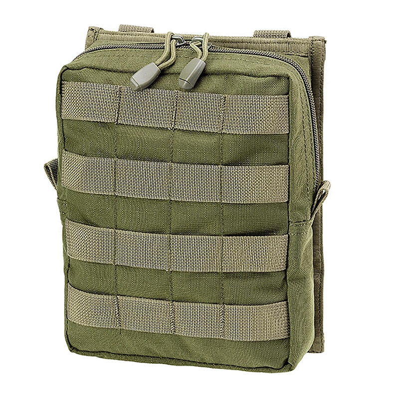 Outac Large Utility pouch verticale verde oliva - MOLLE Compatibile