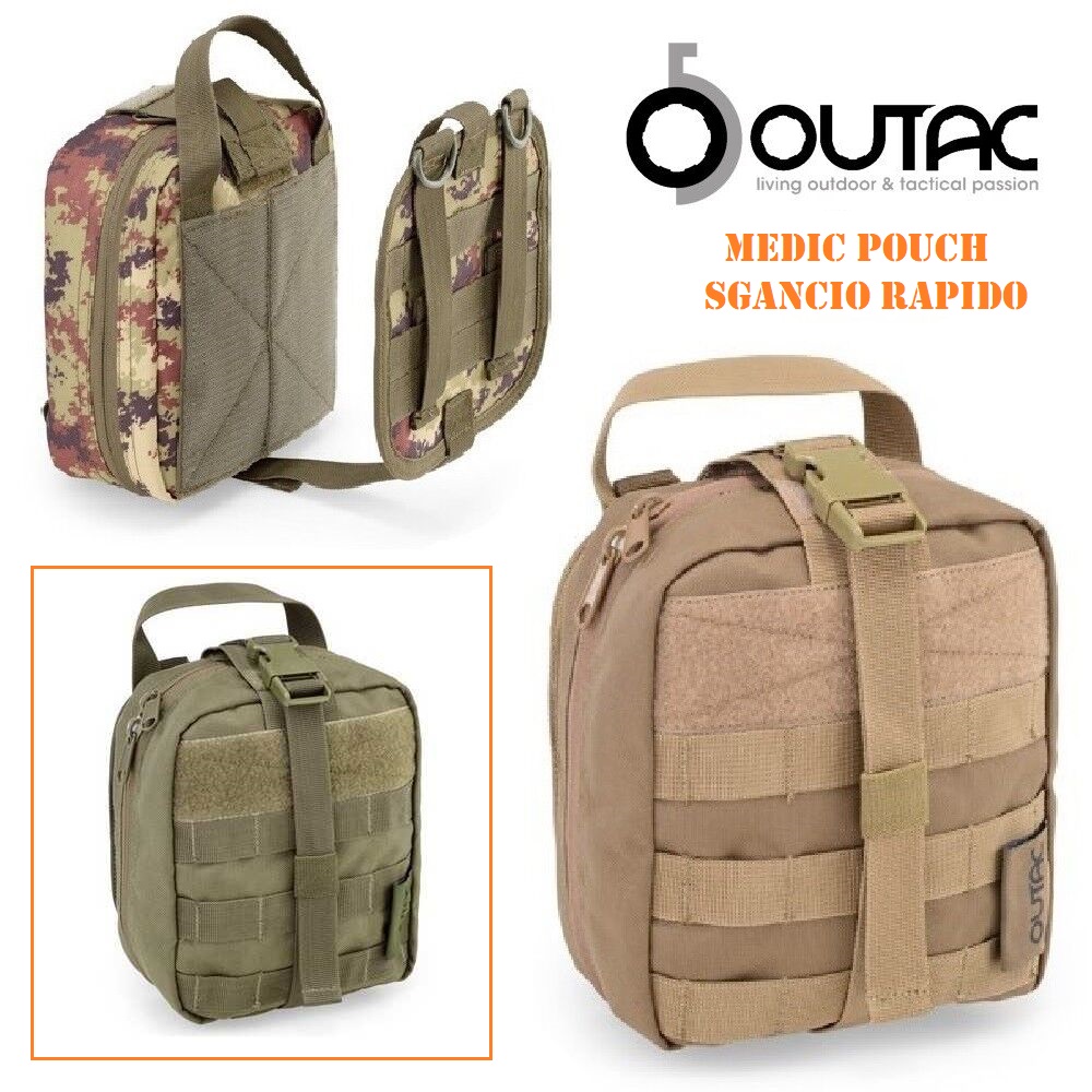OUTAC QUICK RELEASE MEDICAL POUCH - MOLLE Compatibile - sgancio rapido