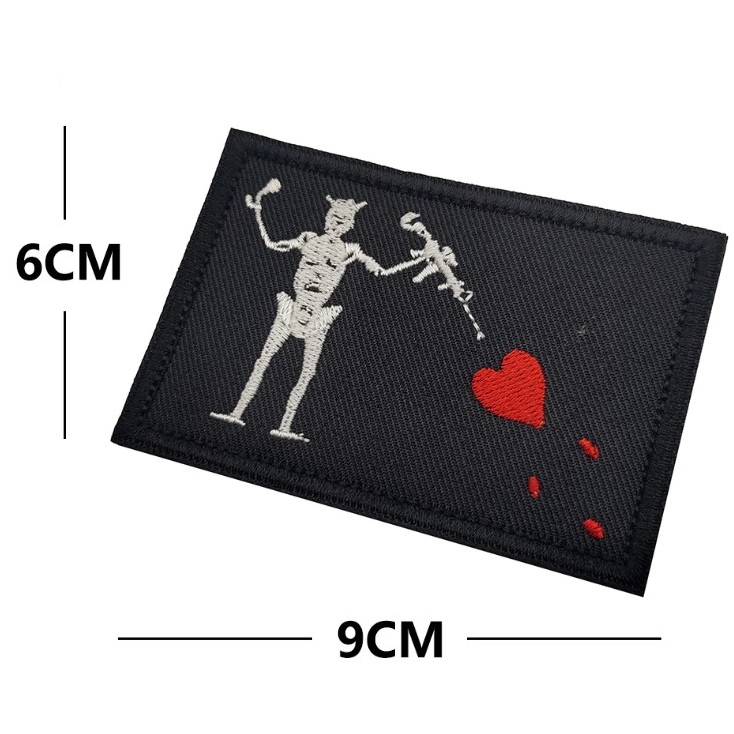 Blackbeard Pirate Flag- patch ricamata