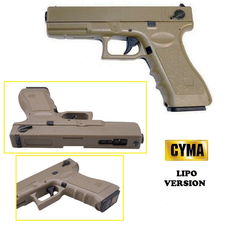 CYMA NEW GLOCK 18 ELETTRICA TAN BATTERIA LIPO (CM.030T)