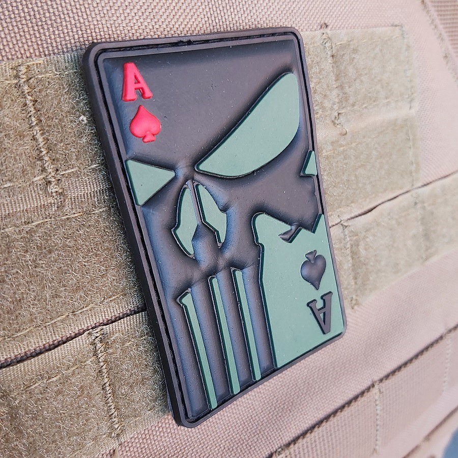 "PUNISHER ACE OF SPADE OLIVE" PVC patch - immagine 2