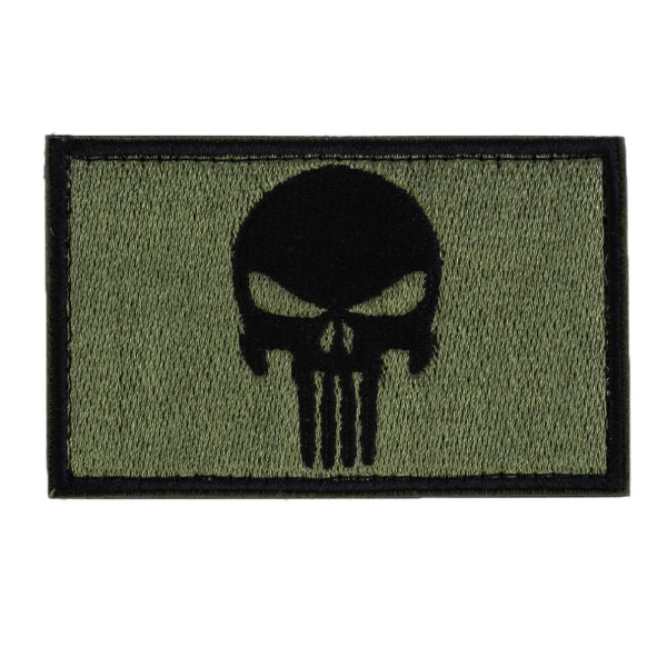 PUNISHER patch olive drab - ricamato - orizzontale