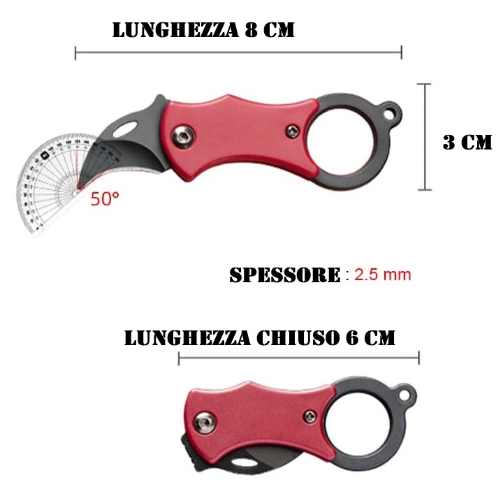 RAM Mini Karambit - Coltello Compatto 8 cm - con Clip e Anello - Image 3