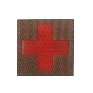 RED CROSS COYOTE - RED REFLECTIVE - LASER CUT PATCH