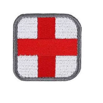Medic cross full color patch - ricamata