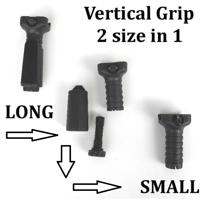 Samurai Vertical Grip 2 Size in 1 - nero