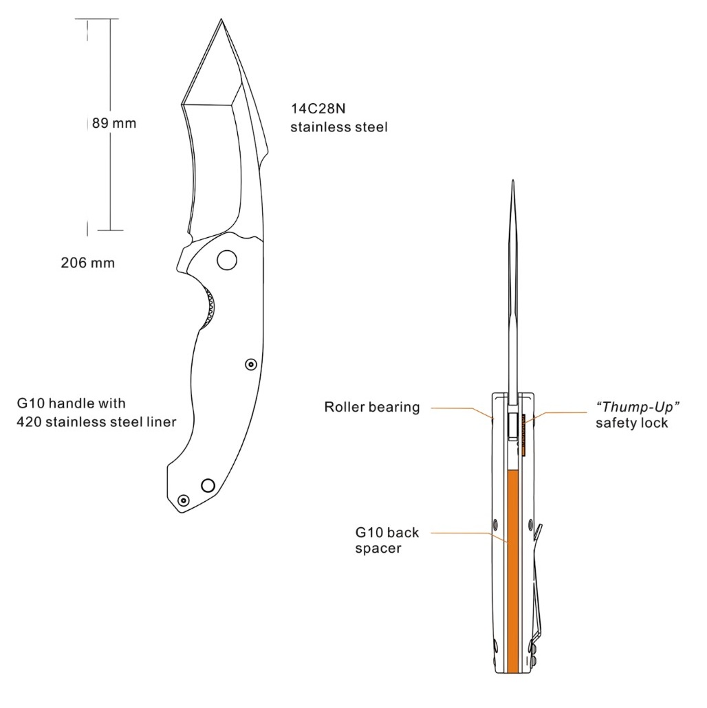 RUIKE Folding Pocket Knives Black P851-B - Image 2