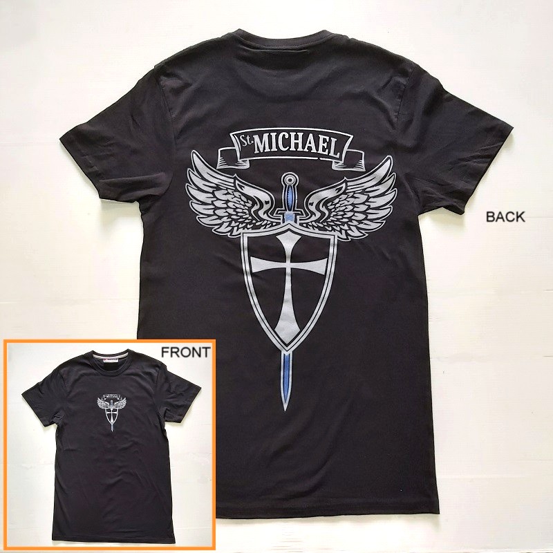 SAINT MICHAEL THIN BLUE LINE - T-shirt Black