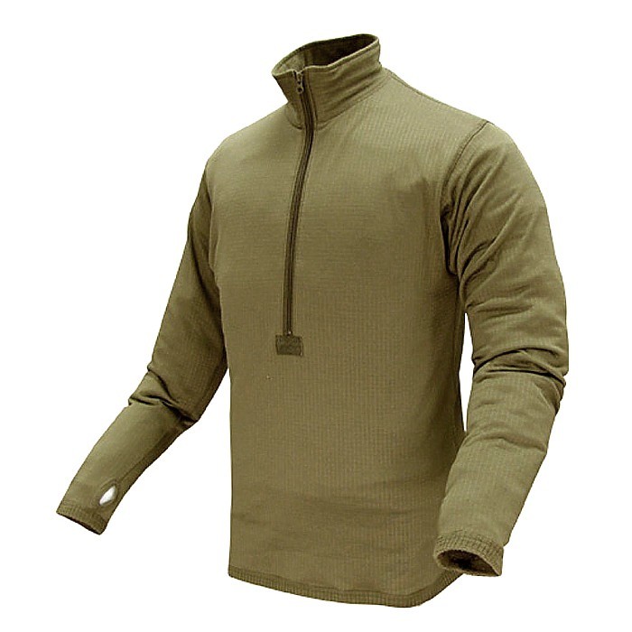SBB Base II Zip maglia termica in pile grid verde od