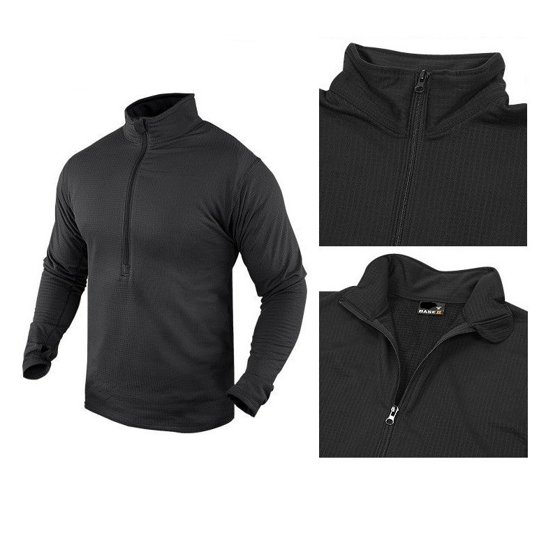 SBB Black Base II Zip maglia termica in pile grid 