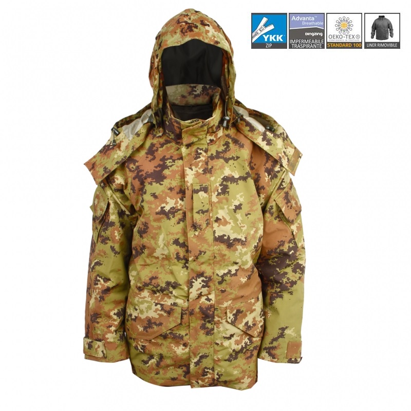 SBB Parka Vegetato Impermeabile Gen. II - 2 cappucci con liner in pile sganciabile