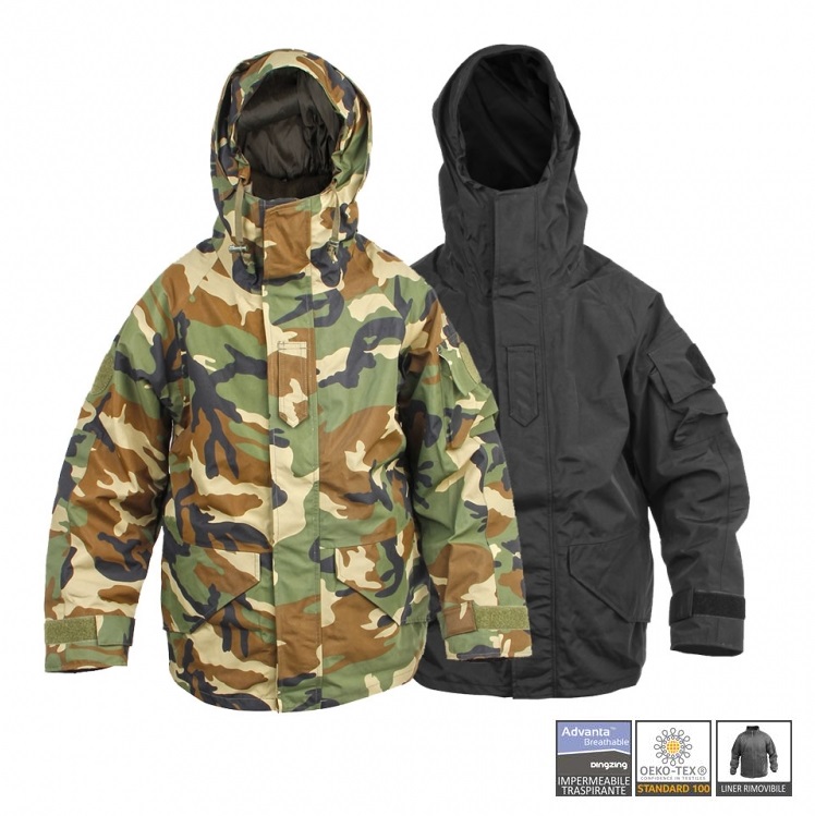 SBB Parka Impermeabile Traspirante Gen.II - nero o woodland