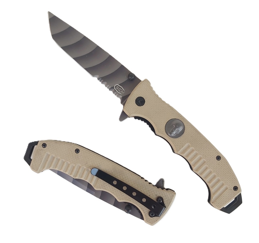 SCH Desert Death Pocket Knife - camo blade