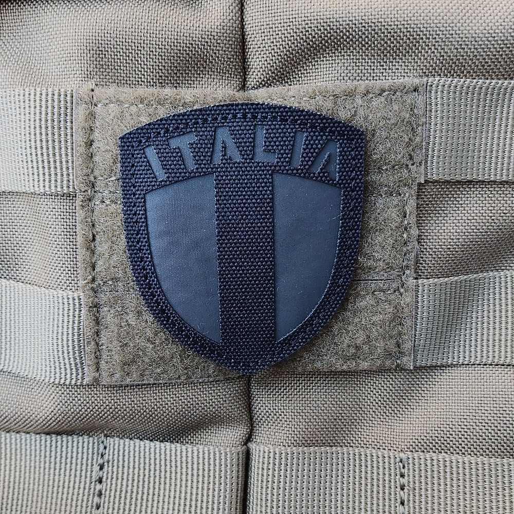 ITALIA SHIELD PATCH INFRARED REFLECTIVE BLACK - Laser cut design - Scudetto Italia infrarossi - Image 3