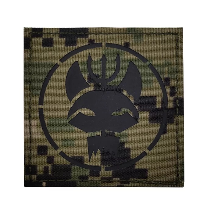 SEAL TEAM BRAVO PATCH AOR2 SQUARE- LASER CUT - INFRARED