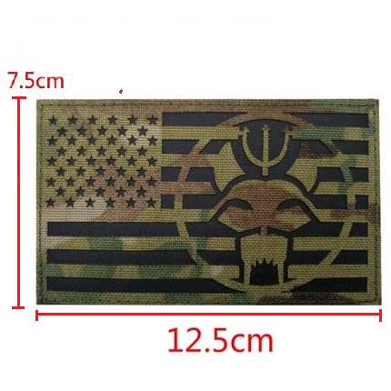 SEAL TEAM BRAVO USA FLAG PATCH MULTICAM LARGE- LASER CUT - INFRARED