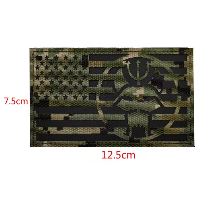 SEAL TEAM BRAVO USA FLAG PATCH AOR2 LARGE - LASER CUT - INFRARED