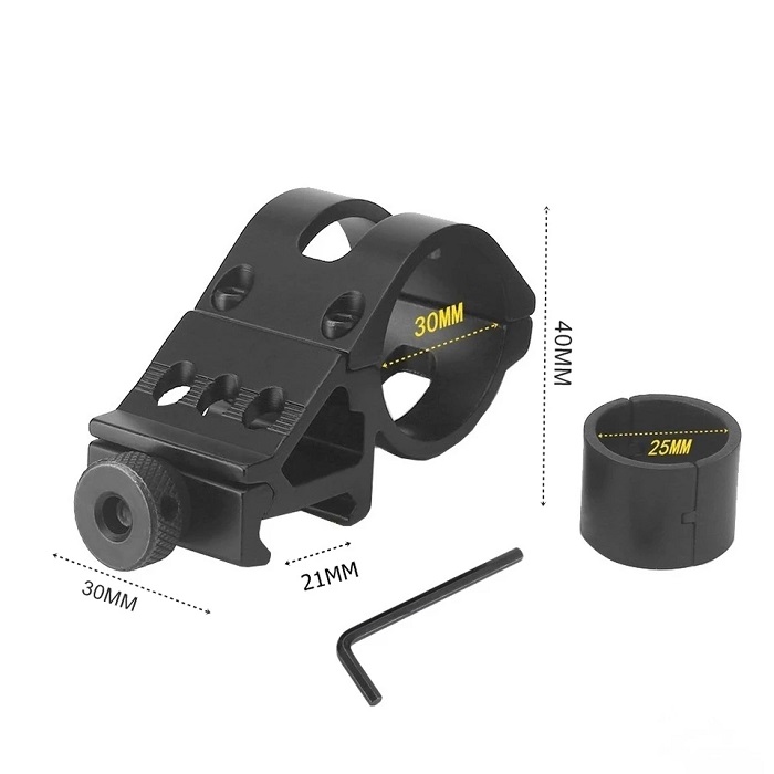 Side Flashlight Mount - metal - black