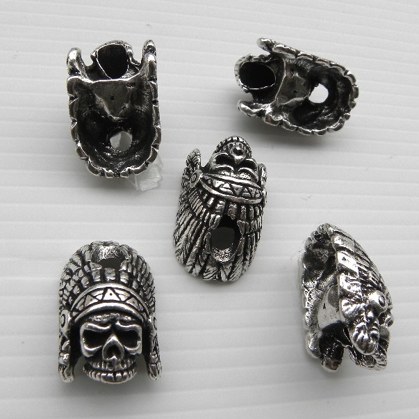Skull Indian Head teschietto per survival bracelet - immagine 2