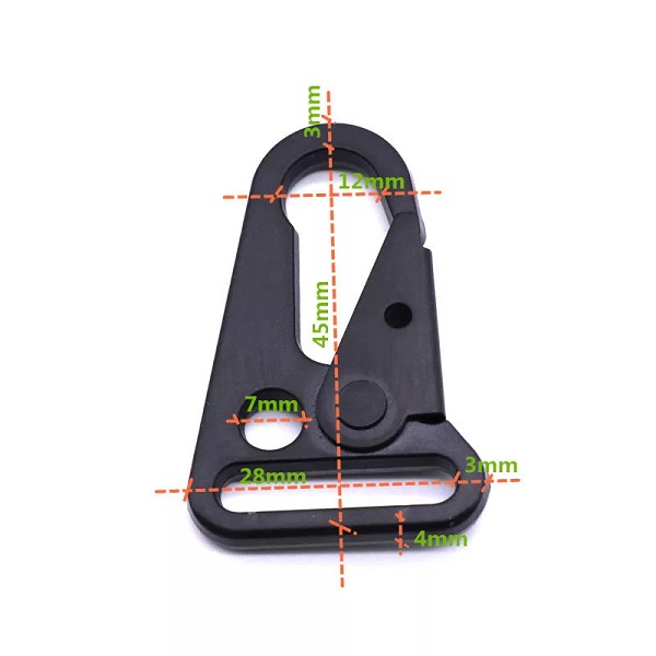 SLING SNAP HOOK HK style- moschettone in metallo per cinte da trasporto arma - immagine 2