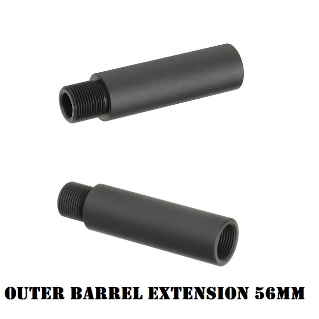 SLONG AIRSOFT OUTER BARREL EXTENSION 56MM BLACK (SL00343) filettatura 14mm sinistra
