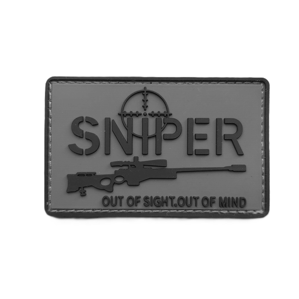 " SNIPER - OUT OF SIGHT OUT OF MIND " PVC PATCH- GREY
